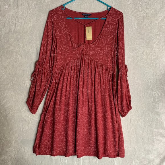 American Eagle Boho Dress AE Bella Bow Midi Dress American Eagle Boho Dress AE Bella Bow Midi Dress